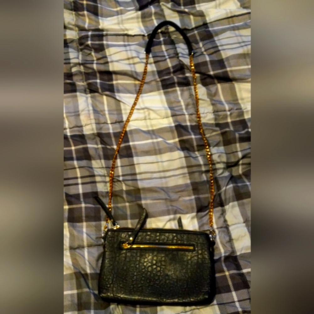 Madison West Black Wallet On Chain Crossbody Bag